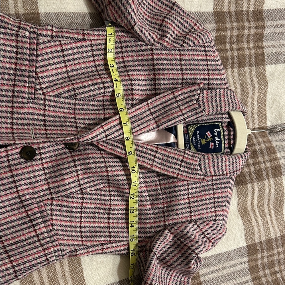 Boden Wool Pink and Navy Plaid Blazer US 2P (UK6P) - Picture 5 of 8